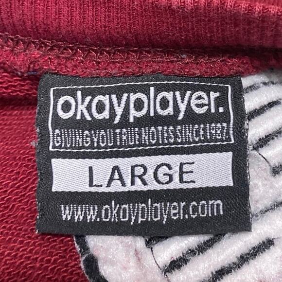 Okay Player Men's Multicolor Colorblock Long Sleeve Sweater Sweatshirt Top Sz L - Picture 3 of 4